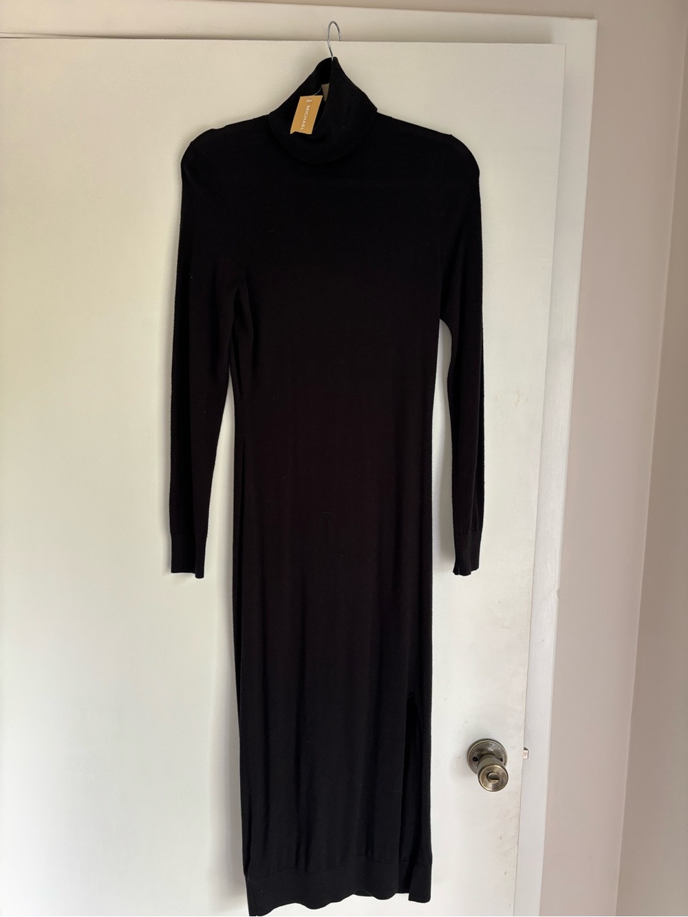 Michael Kors Black Long-Sleeve Turtleneck Maxi Dress